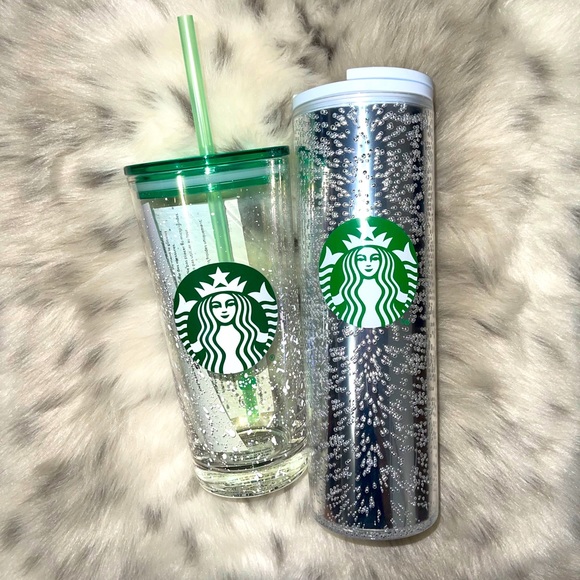 Topshop Other - 💚☃️Rare Starbucks holiday snow/silver tumbler set